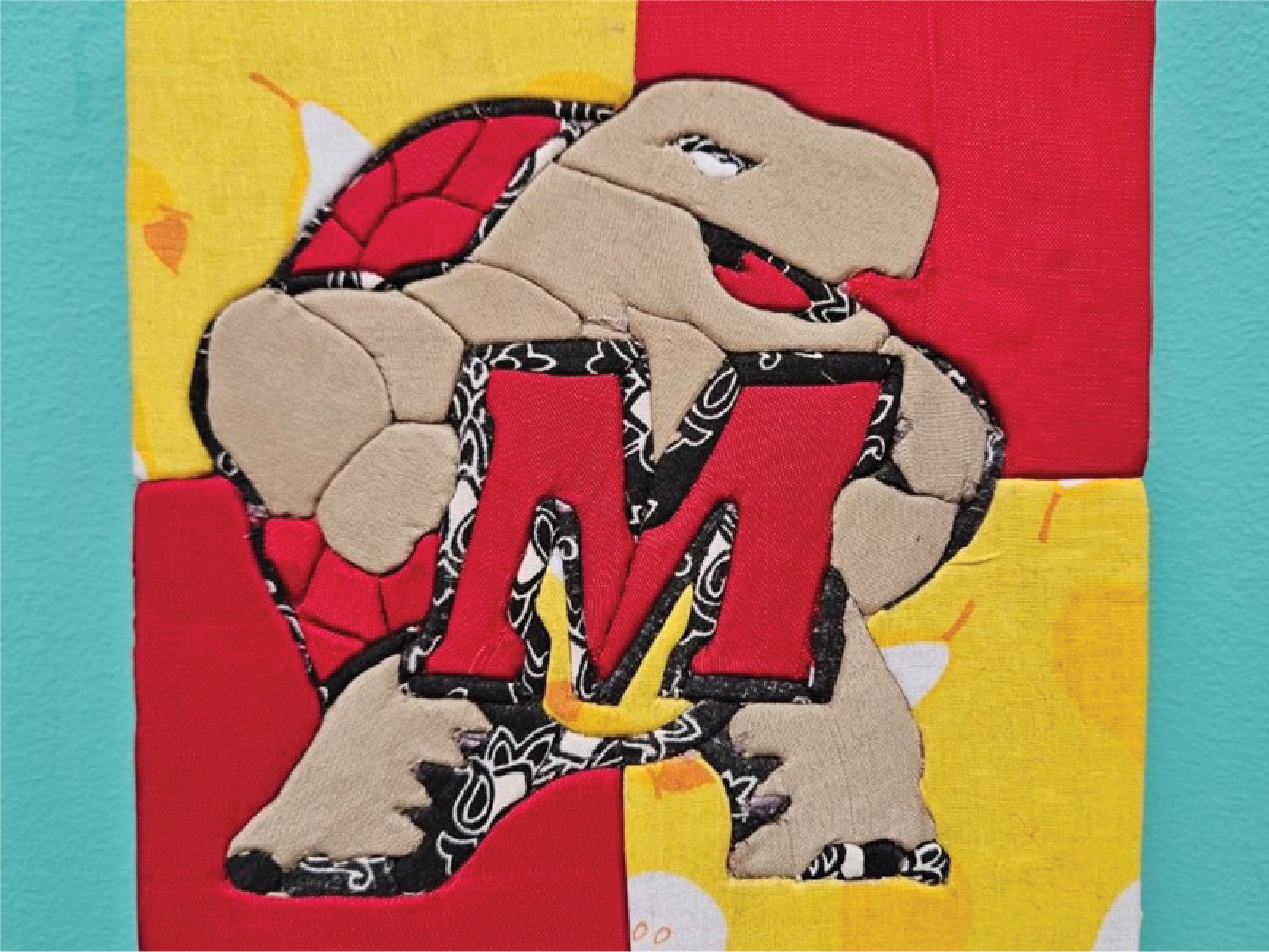 UMD's Testudo mascot rendered in kinusaiga